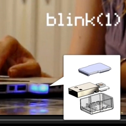 blink(1) is a USB status light that allows you to set color, brightness and pattern for customizable alerts such as local temperature, incoming emails, computer status, and even program ones yourself. 