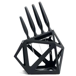 Edge of Belgravia Black Diamond Knife Block - unique, angular float knife block designed by Christian Bird is a piece of art for the kitchen.