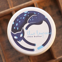 Charming illustration and packaging design for Blue Leopard Shea Butter by Workerman. 