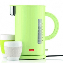 Bodum’s 1986 kettle design comes back to life with the the re-release of an electric version of Ettore Sottass’ spirited design. Comes in a variety of powdery colors.