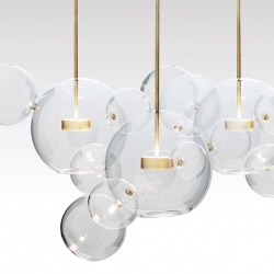 Giopato & Coombes Editions present their new hand blown glass lamp at Designersblock during the London Design Festival. The lamp is inspired by the lightness of soap bubbles as a metaphor for the emptiness of light.