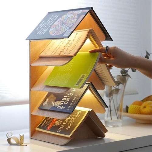 Bookniture's Wisdom Tree is a way to display your current reads and the front loading design lets you quickly access the page where you left off.