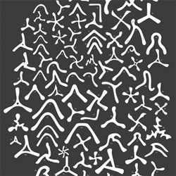 An crop from a poster by Seblester showing 100 Contemporary Boomerang Designs ~ it's absolutely fascinating (click the grey/white square in the photo nav)