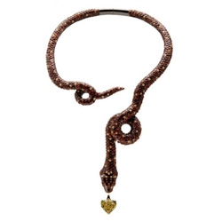 Boucheron have celebrated their 150th anniversary by making a necklace out of real chocolate which features a 20.08 carat yellow diamond on it.