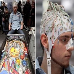 Brain-controlled technology requires the gamer to wear a helmet that taps the brain waves to let the user play Pinball to perfection.