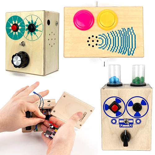 BrandNewNoise - simple hand held wooden sound recording devices. Includes DIY options. Kalimbas, 25 key musical toy piano, xylophone, tongue drum and sound recording devices are designed for a hands-on experience for all. 