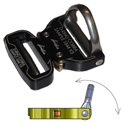 AstriAlpin D-ring COBRA Buckle. "The world's safest, strongest quick release buckles" merged with a stainless steel D-ring. (The 1" is dog collar perfect!)