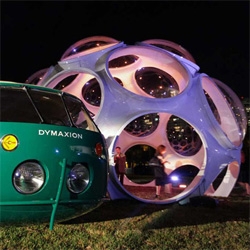 Cool Hunting found the resurrection of two creations from famed American architect-inventor Buckminster Fuller, whose futurist designs decorated the Palm Lot in Miami during art basel.