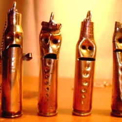 Meet the Bullet Buddies: Empty Shells, Full of Life! They are created from empty bullet shells found in shooting ranges. Each one is completely unique and individually named, with their own personality. 