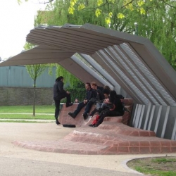 Check out this cool new skate park shelter in Wolverhampton, England