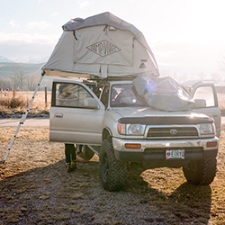 As we explore the world of Overlanding for the NOTFZJ80 Project: Poler just launched their LeTent Rooftop Tent. Made of a heavy duty waterproof canvas with aluminum poles and ladder, a queen size foam mattress and plenty of ventilation.
