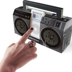 This cardboard "boom box" from Suck UK even has fully-functional speakers. [Editor's Note : Suck UK seems to be listed at $0.00]