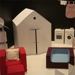 just had to pick out this gem from the ICFF gallery.   i didnt really play house as a kid, but if i did, i'd want a cardboard setup as stylish as this!