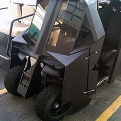 Amazing Batman modded matte black tumbler of a golf cart!