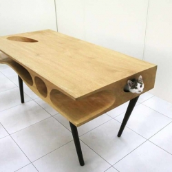 CATable, designed by Ruan Hao. A table built for cats to explore. 