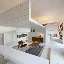 Spanish architect Héctor Ruiz-Velázquez, has transformed the attic space of an early 20th century building in Madrid, into a new living space with a variety of levels called UNLIMITED SPACE (Ceramic House).
