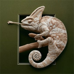 Incredibly detailed animal paper sculptures by Calvin Nicholls.