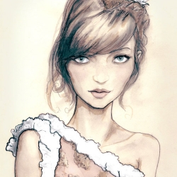 New Fashion painting of Chanel's Spring 2010 Collection, for Sundance Channel Full Frontal Fashion.