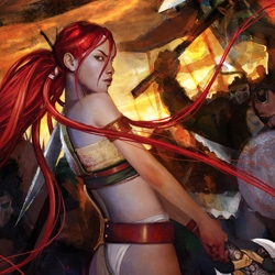 Heavenly Sword is a PS3 game featuring Andy Serkis (doing some crazy ping-pong balled Motion Capture). But asides from that the character artwork is blimmin' lovely! (You need to register to download though - boo!)