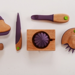 Chewp by Bat Chen Grayevsky is a collection of kitchen tools appropriate for children and adults to enjoy cooking together.