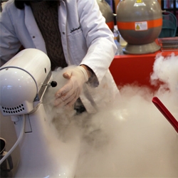 Tanks of liquid nitrogen! Kitchen Aid Mixers! Swings! Lab coats! ICE CREAM! So many awesome elements come together at Chin Chin Labs, Europe's first Nitro Ice-Cream Parlor in Camden, London.