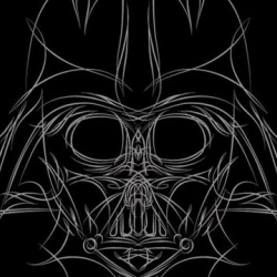 Star Wars characters on tees in the pinstriping tradition from the nerds at chopshopstore. Besides VADER also see CHEWY and RAIDER.