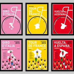 2015 Grand Tour Cycling Posters by Dutch designer Chungkong.