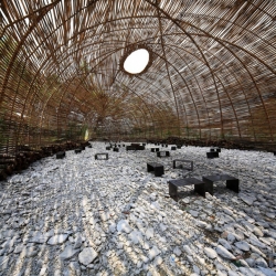 'Cicada' is an organic, cocoon-like spatial intervention in the heart of industrial Taipei.