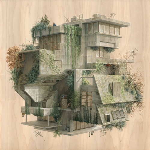 Cinta Vidal solo show Gravities opens at Thinkspace tonight and it looks fantastic! This piece "Brutal Architecture" will also be available as a print - limited edition of 50!
