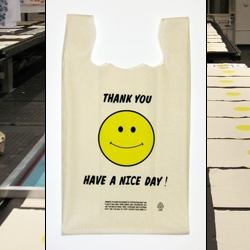 What's better than this classy (classless?) plastic bag design in plastic? The same design in canvas! Designer Aron Kullander-Östling cuts, sews, designs, and even prints this bag to save the environment, in a lovely limited edition of 50!