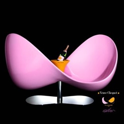Karim Rashid Veuve Clicquot Loveseat ~ nothing like some gorgeous furniture with built in champagne holder... and beautiful photography