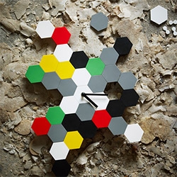 IKEA SMYCKE Wall clock, multicolor ~ each set comes with 28 plastic hexagons you can arrange as you wish... 
