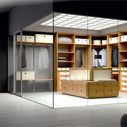 Walk In Closet Design with Glass Walls by Spazzi
