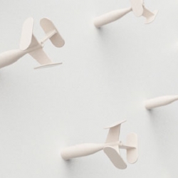 Design duo Aki and Arnaud Cooren creativity: The Darts coat hook look like a group of missiles booming your living room wall.