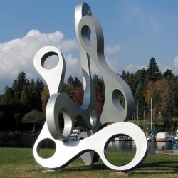Composer is a public sculpture in Vancouver, Canada. Designed by Swiss artist Heinz Aeschlimann.