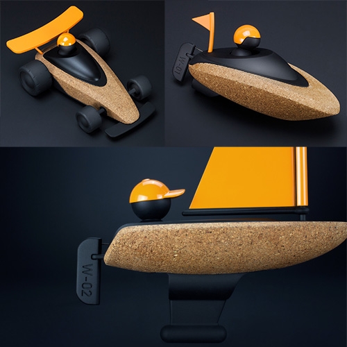 ‘First Gear’ by London-based V2 Studios. The minimalist toys are also eco-friendly, using cork and plastic parts made from 100% post-consumer recycled high density polyethylene and 100% recyclable packing printed with soy based dyes.