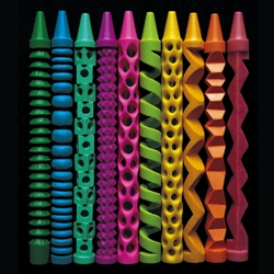 think your crayons are boring? try these! an old project by pete goldlust, but definitely the coolest creation with crayons i've ever seen. [Editor's note: this is everywhere but still kinda pretty]