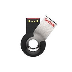 SanDisk Cruzer Orbit USB Flash Drive ~ fun 360 degree swivel ring... and less than 1.5 inches long and just over a quarter-inch thick