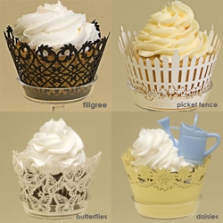 Dress up your cupcakes with these intricate detail laser cut cupcake wrappers by Paper Orchid. 