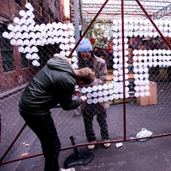 Andy Uprock is a Sydney based artist whos work includes transforming streetscapes into large floating cup installations. The method and practice of his work runs parallel to the culture of graffiti and he titles this movement 'Cuprocking.' 