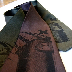 Impressive illustrations on silk ties by Cyberoptix. Mind blowing.