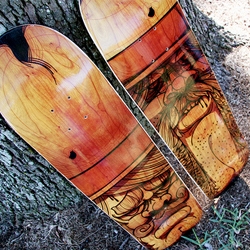 DEADWOOD DECK SET by Grease of HALFTONE DEF STUDIOS for the Im Board 3 skateboard art show in Jacksonville Fl. Once again, Zazzle came through for us on these big Chinned Bastards... Partner!
