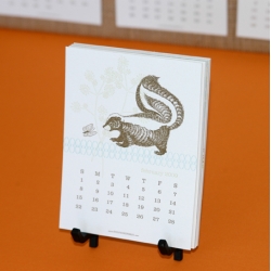 Eco-friendly letterpress calendar for 2009. Sweet critters letterpressed in 9  soy-based inks on 100% cotton (tree-free!) paper. 