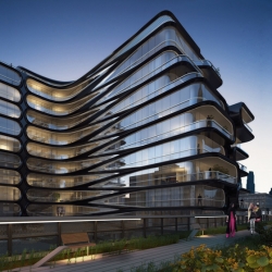 London architect Zaha Hadid has unveiled plans for an 11-storey apartment block that will be constructed beside New York's popular High Line Park. 