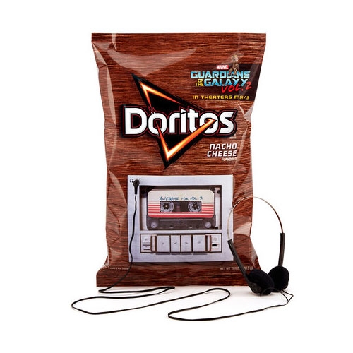 Doritos x Guardians of the Galaxy "Rock Out Loud" campaign will include a custom-designed, limited-edition series of Doritos bags featuring a built-in cassette tape deck-inspired player that plays the full soundtrack - just add headphones!