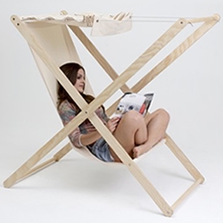 Double X outdoor folding chair by Portuguese designer Tiago Braz Martins.