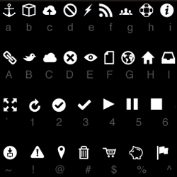 'Pictos' font by Drew Wilson. A great set for blogs apps and websites.