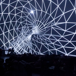 Dromos, live audio visual immersive performance by composer Fraction and digital artist Maotik, at the Société des Arts Technologiques, Mutek Festival 2013.