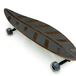 The Dry Leaf skateboard by Lets Evo, is composed of multiple layers, using innovative renewable materials and socially responsible practices  at every stage.
