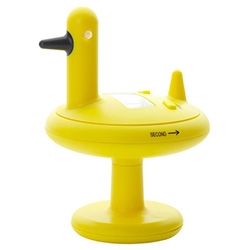Too cute for words - Alessi & Eero Aarnio's Duck Kitchen Timer! Also, A+R says it has "a duck quack that's too endearing not to make you, er, quack up."